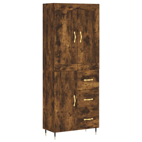 vidaXL Highboard Smoked Oak 69.5x34x180 cm Engineered Wood