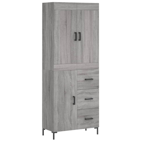 vidaXL Highboard Grey Sonoma 69.5x34x180 cm Engineered Wood