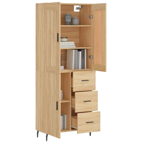 vidaXL Highboard Sonoma Oak 69.5x34x180 cm Engineered Wood
