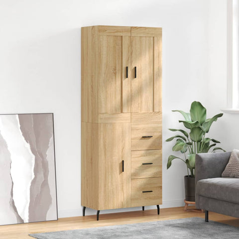 vidaXL Highboard Sonoma Oak 69.5x34x180 cm Engineered Wood