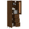 vidaXL Highboard Brown Oak 69.5x34x180 cm Engineered Wood