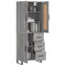 vidaXL Highboard Grey Sonoma 69.5x34x180 cm Engineered Wood