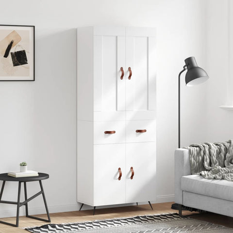 vidaXL Highboard White 69.5x34x180 cm Engineered Wood