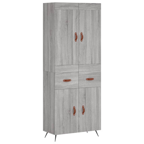 vidaXL Highboard Grey Sonoma 69.5x34x180 cm Engineered Wood