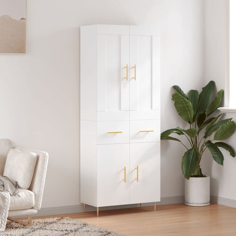 vidaXL Highboard White 69.5x34x180 cm Engineered Wood