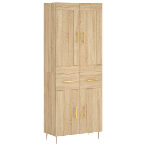 vidaXL Highboard Sonoma Oak 69.5x34x180 cm Engineered Wood