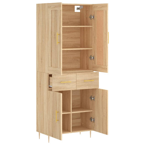 vidaXL Highboard Sonoma Oak 69.5x34x180 cm Engineered Wood