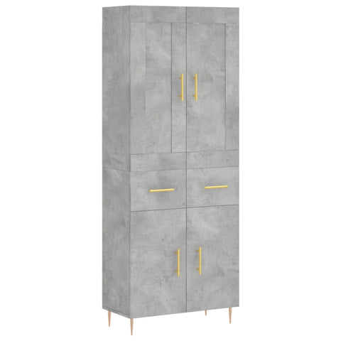 vidaXL Highboard Concrete Grey 69.5x34x180 cm Engineered Wood
