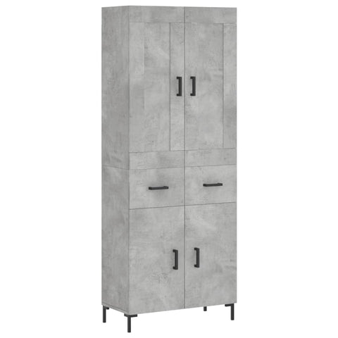 vidaXL Highboard Concrete Grey 69.5x34x180 cm Engineered Wood