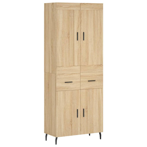 vidaXL Highboard Sonoma Oak 69.5x34x180 cm Engineered Wood
