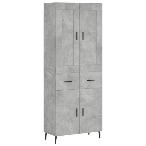 vidaXL Highboard Concrete Grey 69.5x34x180 cm Engineered Wood