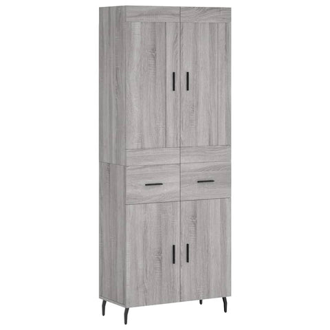 vidaXL Highboard Grey Sonoma 69.5x34x180 cm Engineered Wood