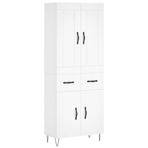 vidaXL Highboard White 69.5x34x180 cm Engineered Wood
