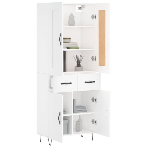 vidaXL Highboard White 69.5x34x180 cm Engineered Wood