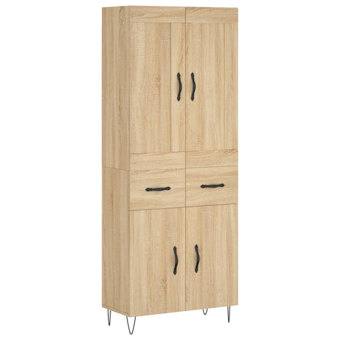 vidaXL Highboard Sonoma Oak 69.5x34x180 cm Engineered Wood
