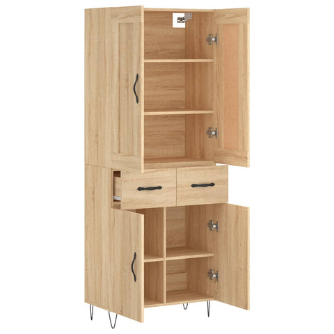 vidaXL Highboard Sonoma Oak 69.5x34x180 cm Engineered Wood