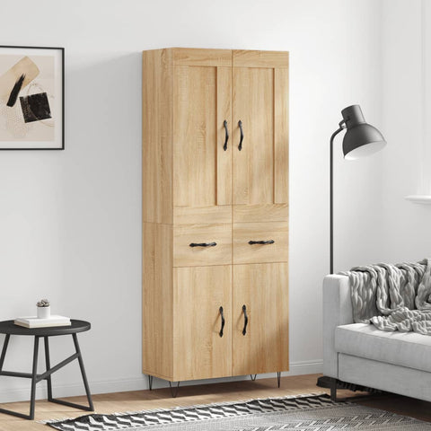 vidaXL Highboard Sonoma Oak 69.5x34x180 cm Engineered Wood