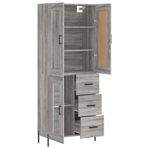 vidaXL Highboard Grey Sonoma 69.5x34x180 cm Engineered Wood