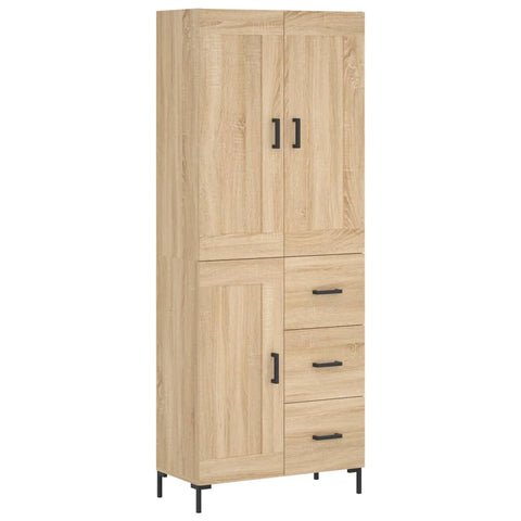 vidaXL Highboard Sonoma Oak 69.5x34x180 cm Engineered Wood