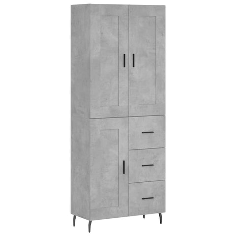 vidaXL Highboard Concrete Grey 69.5x34x180 cm Engineered Wood