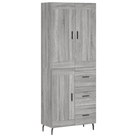 vidaXL Highboard Grey Sonoma 69.5x34x180 cm Engineered Wood