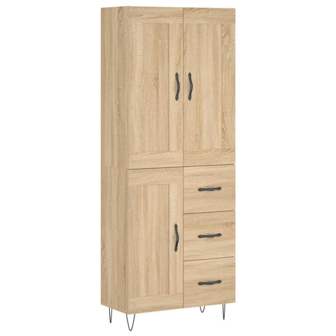 vidaXL Highboard Sonoma Oak 69.5x34x180 cm Engineered Wood