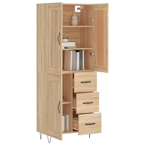 vidaXL Highboard Sonoma Oak 69.5x34x180 cm Engineered Wood