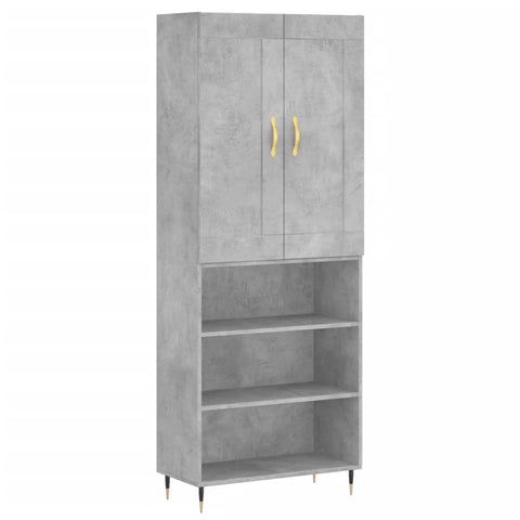 vidaXL Highboard Concrete Grey 69.5x34x180 cm Engineered Wood