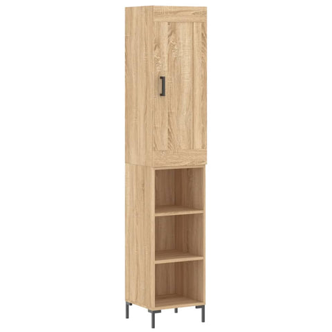 vidaXL Highboard Sonoma Oak 34.5x34x180 cm Engineered Wood
