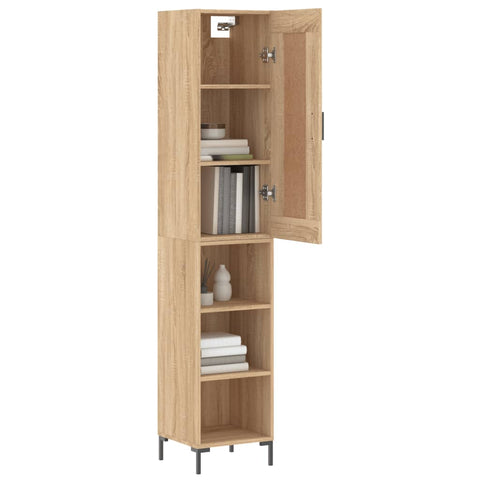 vidaXL Highboard Sonoma Oak 34.5x34x180 cm Engineered Wood