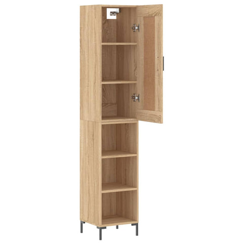 vidaXL Highboard Sonoma Oak 34.5x34x180 cm Engineered Wood