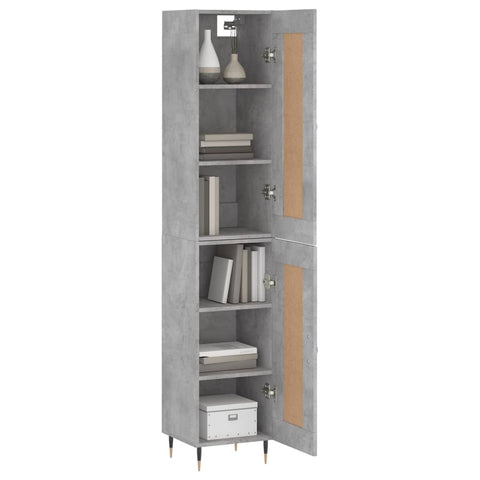 vidaXL Highboard Concrete Grey 34.5x34x180 cm Engineered Wood