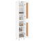 vidaXL Highboard High Gloss White 34.5x34x180 cm Engineered Wood