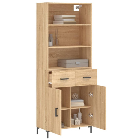 vidaXL Highboard Sonoma Oak 69.5x34x180 cm Engineered Wood