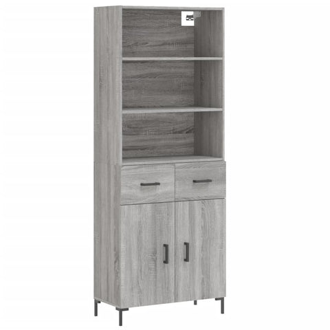 vidaXL Highboard Grey Sonoma 69.5x34x180 cm Engineered Wood