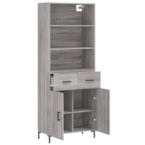 vidaXL Highboard Grey Sonoma 69.5x34x180 cm Engineered Wood
