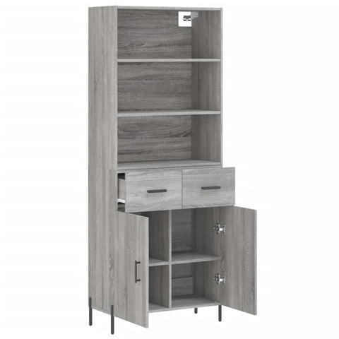 vidaXL Highboard Grey Sonoma 69.5x34x180 cm Engineered Wood