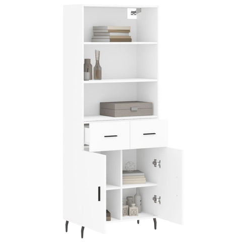 vidaXL Highboard White 69.5x34x180 cm Engineered Wood