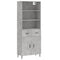 vidaXL Highboard Concrete Grey 69.5x34x180 cm Engineered Wood