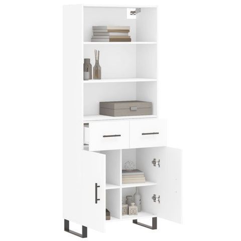 vidaXL Highboard White 69.5x34x180 cm Engineered Wood