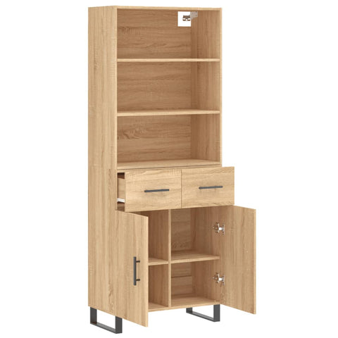 vidaXL Highboard Sonoma Oak 69.5x34x180 cm Engineered Wood