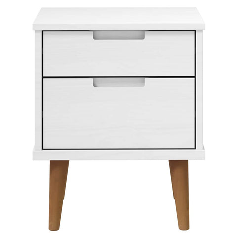 vidaXL Bedside Cabinet MOLDE White 40x35x48 cm Solid Wood Pine