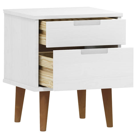 vidaXL Bedside Cabinet MOLDE White 40x35x48 cm Solid Wood Pine