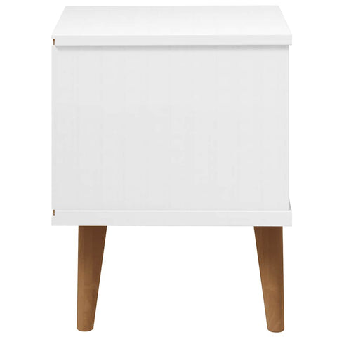 vidaXL Bedside Cabinet MOLDE White 40x35x48 cm Solid Wood Pine