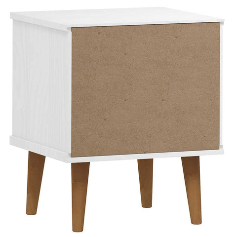 vidaXL Bedside Cabinet MOLDE White 40x35x48 cm Solid Wood Pine