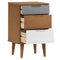 vidaXL Bedside Cabinet MOLDE Brown 40x35x65 cm Solid Wood Pine