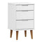 vidaXL Bedside Cabinet MOLDE White 40x35x65 cm Solid Wood Pine