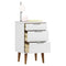 vidaXL Bedside Cabinet MOLDE White 40x35x65 cm Solid Wood Pine