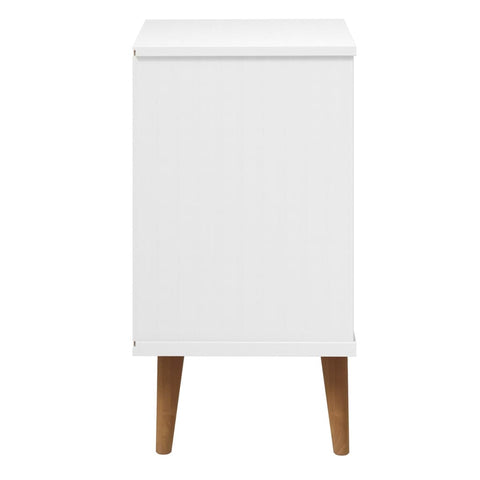 vidaXL Bedside Cabinet MOLDE White 40x35x65 cm Solid Wood Pine