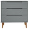 vidaXL Drawer Cabinet MOLDE Grey 80x40x80 cm Solid Wood Pine